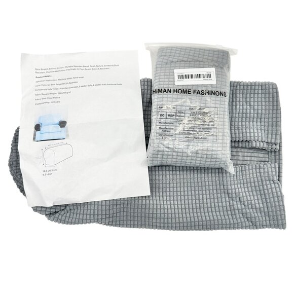Two packs of 2 pcs Stretch Armrest Covers Gray By Shiman Home Fashions NEW - Picture 1 of 6